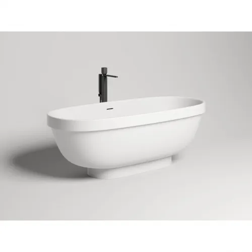 Ванна из литьевого мрамора Salini S-Stone Greca 103121M 180x80 см, отдельностоящая, белый матовый