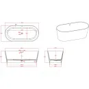 Ванна из литьевого мрамора Timo Elissa Solid Surface ELISSA1700 170x79 см, отдельностоящая, белый матовый