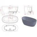 Ванна из литьевого мрамора Astra-Form Атрия Solid Surface 01010065 160x75 см, отдельностоящая, белый матовый
