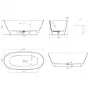 Ванна из литьевого мрамора Salini S-Sense Sofia 102511GF 164,5x75,5 см, отдельностоящая, покраска по RAL глянец полностью