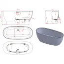 Ванна из литьевого мрамора Astra-Form Атрия Solid Surface 01010066 180x80 см, отдельностоящая, белый матовый