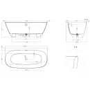 Ванна из литьевого мрамора Salini S-Sense Sofia Wall 102513GF 180x85 см, покраска по RAL глянец полностью