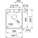 Кухонная мойка Fragranit Franke Centro CNG 610/210-39 бежевый 114.0639.658