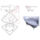 Ванна из литьевого мрамора Astra-Form Виена Solid Surface 01010071 150x150 см, угловая, белый матовый