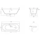 Ванна из литьевого мрамора Salini S-Sense Ornella Axis 103413G 170,5x75,5 см, белый глянец