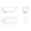Ванна из литьевого мрамора Salini S-Sense Ornella Kit 102411G 170x75 см, белый глянец