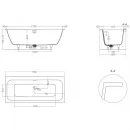 Ванна из литьевого мрамора Salini S-Sense Orlanda Axis Kit 103312G 180,4x80 см, белый глянец