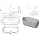 Ванна из литьевого мрамора Astra-Form Аквариус Solid Surface 01010073 170x75 см, отдельностоящая, белый матовый