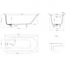 Ванна из литьевого мрамора Salini S-Sense Ornella Kit 102412G 180x80 см, белый глянец