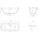 Ванна из литьевого мрамора Salini S-Sense Ornella Axis 103413MF 170,5x75,5 см, покраска по RAL матовый полностью