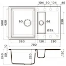 Кухонная мойка Tetogranit Omoikiri Sakaime 78-2-GR ленинградский серый 4993559