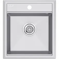 Кухонная мойка Paulmark Stepia PM115051-GRM 50x51 см, серый металлик