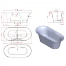 Ванна из литьевого мрамора Astra-Form Монако Solid Surface 01010078 174,1x80,5 см, отдельностоящая, белый матовый