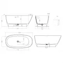 Ванна из литьевого мрамора Salini S-Sense Sofia 102518G 150x75 см, отдельностоящая, белый глянец