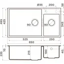 Кухонная мойка Omoikiri Tetogranit Tedori 85-2-U-ES 4997240 85x46,5 см, эспрессо