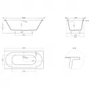 Ванна из литьевого мрамора Salini S-Stone Ornella Axis 103421M 180x80 см, белый матовый