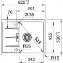 Кухонная мойка Fragranit Franke Centro CNG 611/211-62 серый камень 114.0639.681