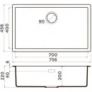 Кухонная мойка Tetogranit Omoikiri Yamakawa 75T-Integra-WH белый 4997279