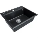 Кухонная мойка Paulmark Stepia PM115951-BLM 59x51 см, черный металлик