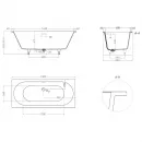 Ванна из литьевого мрамора Salini S-Sense Ornella Axis Kit 103511G 180x80 см, белый глянец
