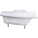 Ванна из литьевого мрамора Astra-Form Скат Solid Surface 01010083 170x75 см R, угловая, белый матовый