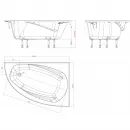 Ванна из литьевого мрамора Astra-Form Тиора 01010028 154,5x105 см R, белый