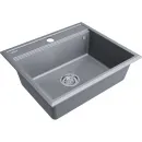 Кухонная мойка Paulmark Stepia PM115951-GRM 59x51 см, серый металлик