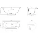 Ванна из литьевого мрамора Salini S-Sense Ornella Axis Kit 103511GF 180x80 см, покраска по RAL глянец полностью