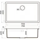 Кухонная мойка Tetogranit Omoikiri Yamakawa 75T-Integra-CH шампань 4997282