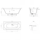 Ванна из литьевого мрамора Salini S-Sense Ornella Axis Kit 103512M 190,5x90,5 см, белый матовый