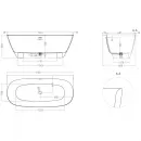 Ванна из литьевого мрамора Salini S-Stone Sofia Wall 102522MF 170x80 см, покраска по RAL матовый полностью