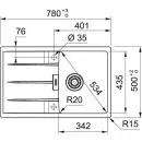 Кухонная мойка Fragranit Franke Centro CNG 611/211-78 бежевый 114.0639.686