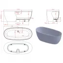 Ванна из литьевого мрамора Astra-Form Атрия Solid Surface 01010092 170x75 см, отдельностоящая, белый матовый