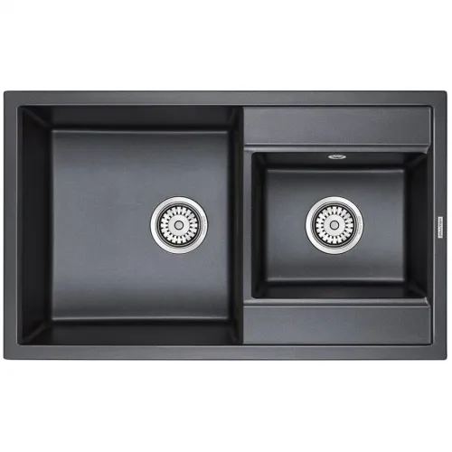 Кухонная мойка Paulmark Tandem черный металлик PM238250-BLM