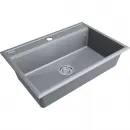 Кухонная мойка Paulmark Stepia PM117551-GRM 75x51 см, серый металлик