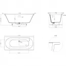 Ванна из литьевого мрамора Salini S-Sense Ornella Axis Kit 103512MF 190,5x90,5 см, покраска по RAL матовый полностью