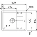 Кухонная мойка Fragranit Franke Basis BFG 611-62 серый камень 114.0280.871