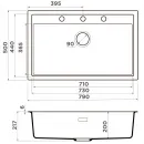 Кухонная мойка Artceramic Omoikiri Sintesi 79-GR ленинградский серый 4997139