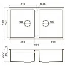Кухонная мойка Artceramic Omoikiri Kitagawa 83-2-U-GB графит 4993811