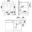 Кухонная мойка Blanco Subline 350/150-U InFino глянцевый магнолия 523742
