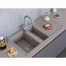 Кухонная мойка Artceramic Omoikiri Kitagawa 100-2-GR ленинградский серый 4993804