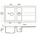 Кухонная мойка Artceramic Omoikiri Kitagawa 100-2-GR ленинградский серый 4993804