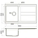 Кухонная мойка Artceramic Omoikiri Kitagawa 86-GB графит 4993808