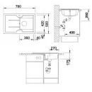 Кухонная мойка чаша слева Blanco Idessa 45S ваниль 514489