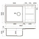 Кухонная мойка Artceramic Omoikiri Sumi 86A-GB графит 4997105