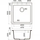 Кухонная мойка Artceramic Omoikiri Bosen 47A-GR ленинградский серый 4993816