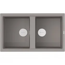 Кухонная мойка Artceramic Omoikiri Kitagawa 86-2-GR ленинградский серый 4993491