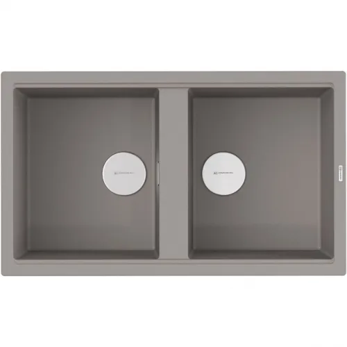 Кухонная мойка Artceramic Omoikiri Kitagawa 86-2-GR ленинградский серый 4993491