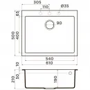 Кухонная мойка Artceramic Omoikiri Bosen 61A-WH белый 4993826