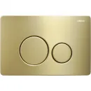 Комплект инсталляция с унитазом Abber AC1100T-AC0105-AC0121MMG с кнопкой смыва, золотой матовый + унитаз подвесной Abber Bequem безободковый, торнадо, с сиденьем микролифт, белый